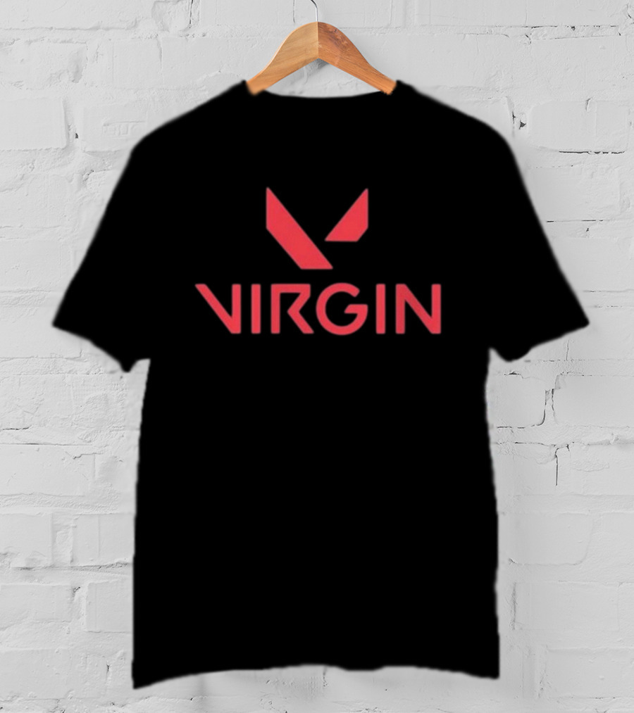 Woahryan Virgin Valorant Logo Style Red Gamers T-Shirt