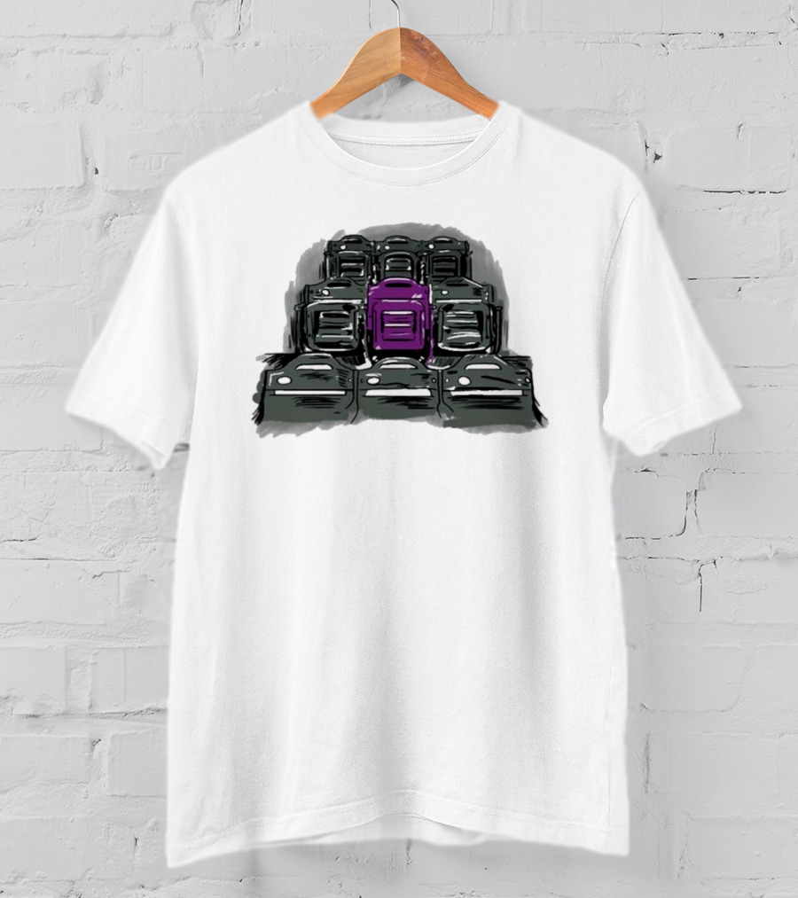 Grimace The Purple Seat Among Gray Car Seats T-Shirt