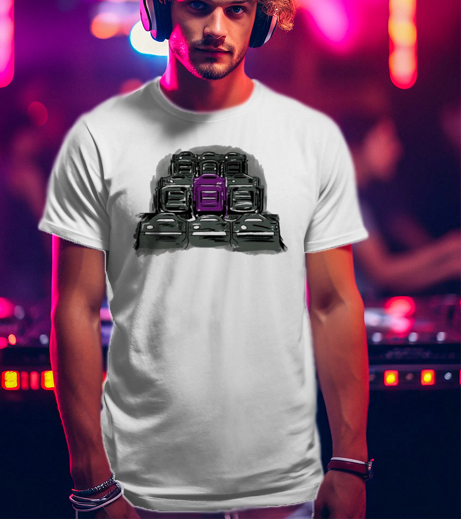 Grimace The Purple Seat Among Gray Car Seats T-Shirt