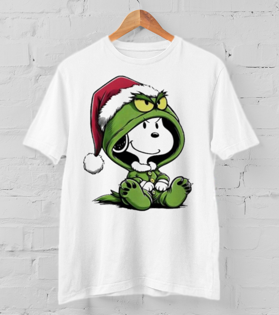 Grinch Snoopy Santa Costume Christmas T-Shirt
