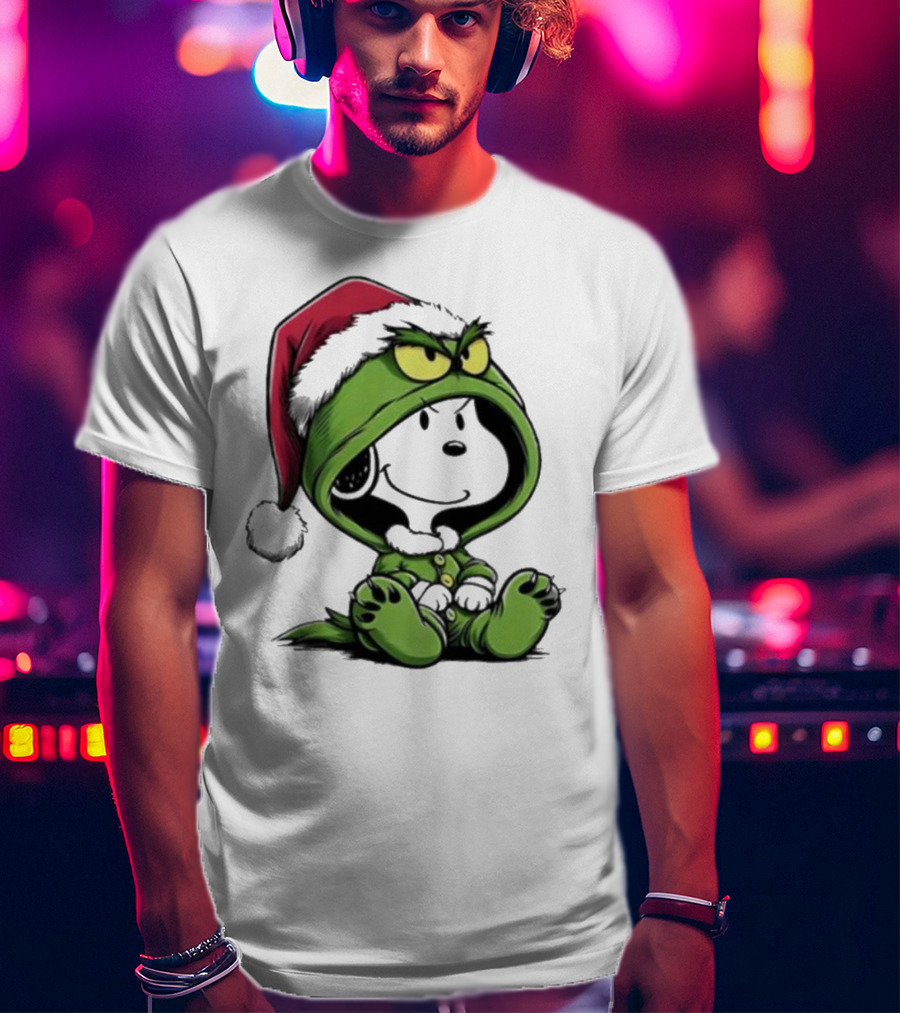 Grinch Snoopy Santa Costume Christmas T-Shirt