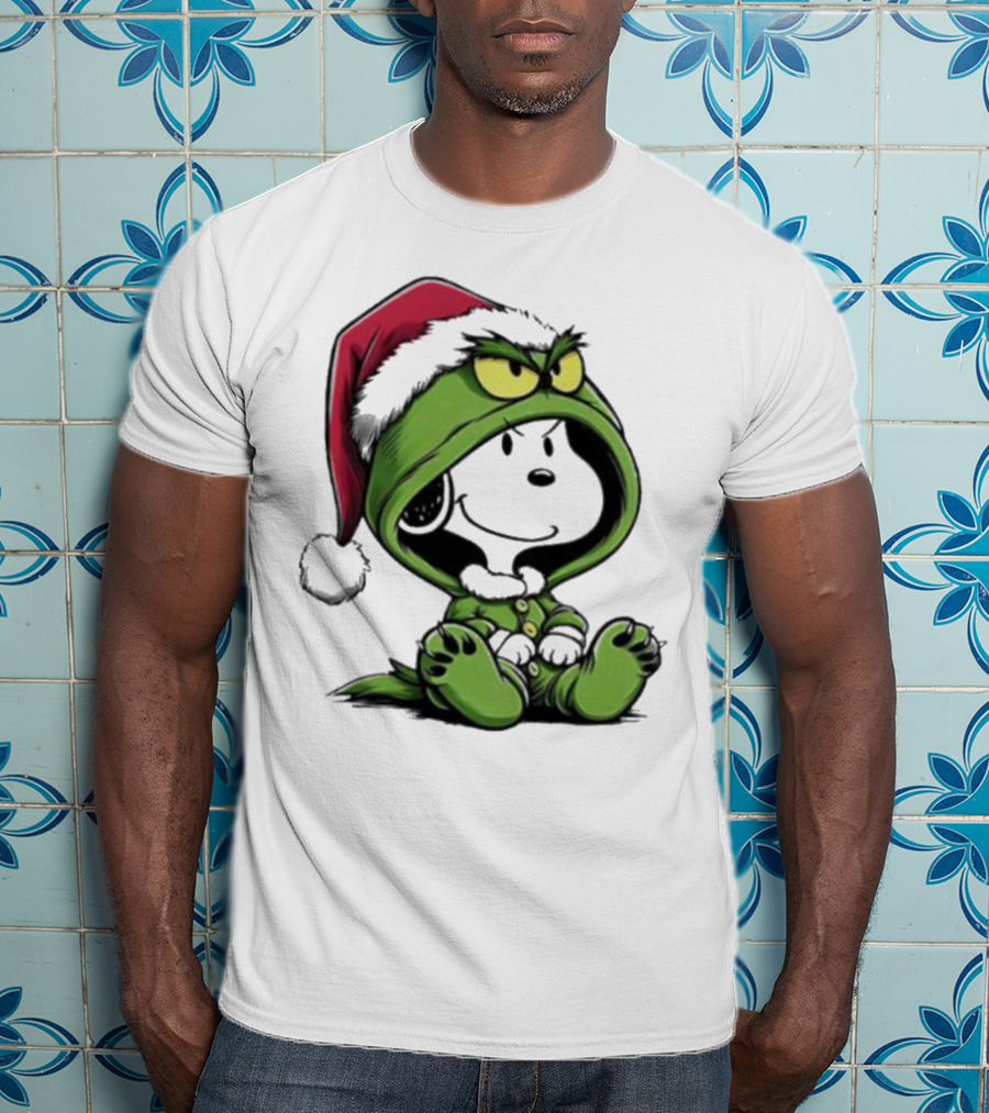 Grinch Snoopy Santa Costume Christmas T-Shirt