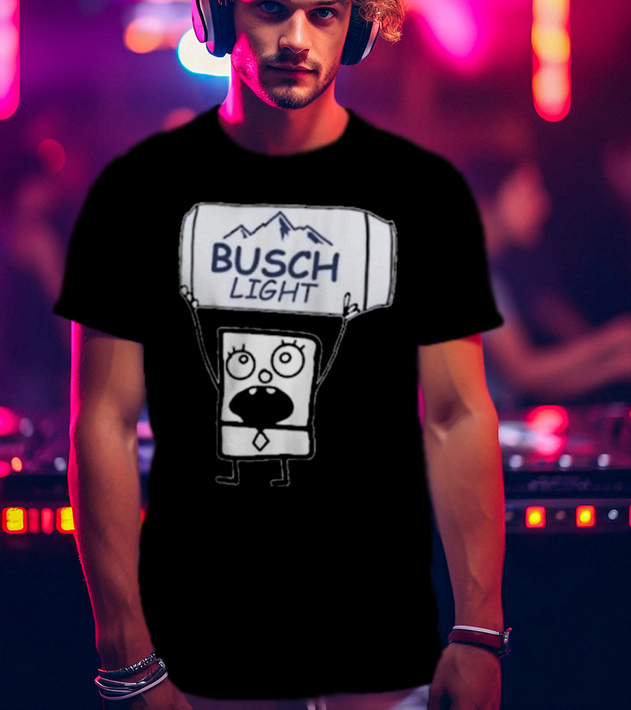 Doodlebob Holding Busch Light Can T-Shirt