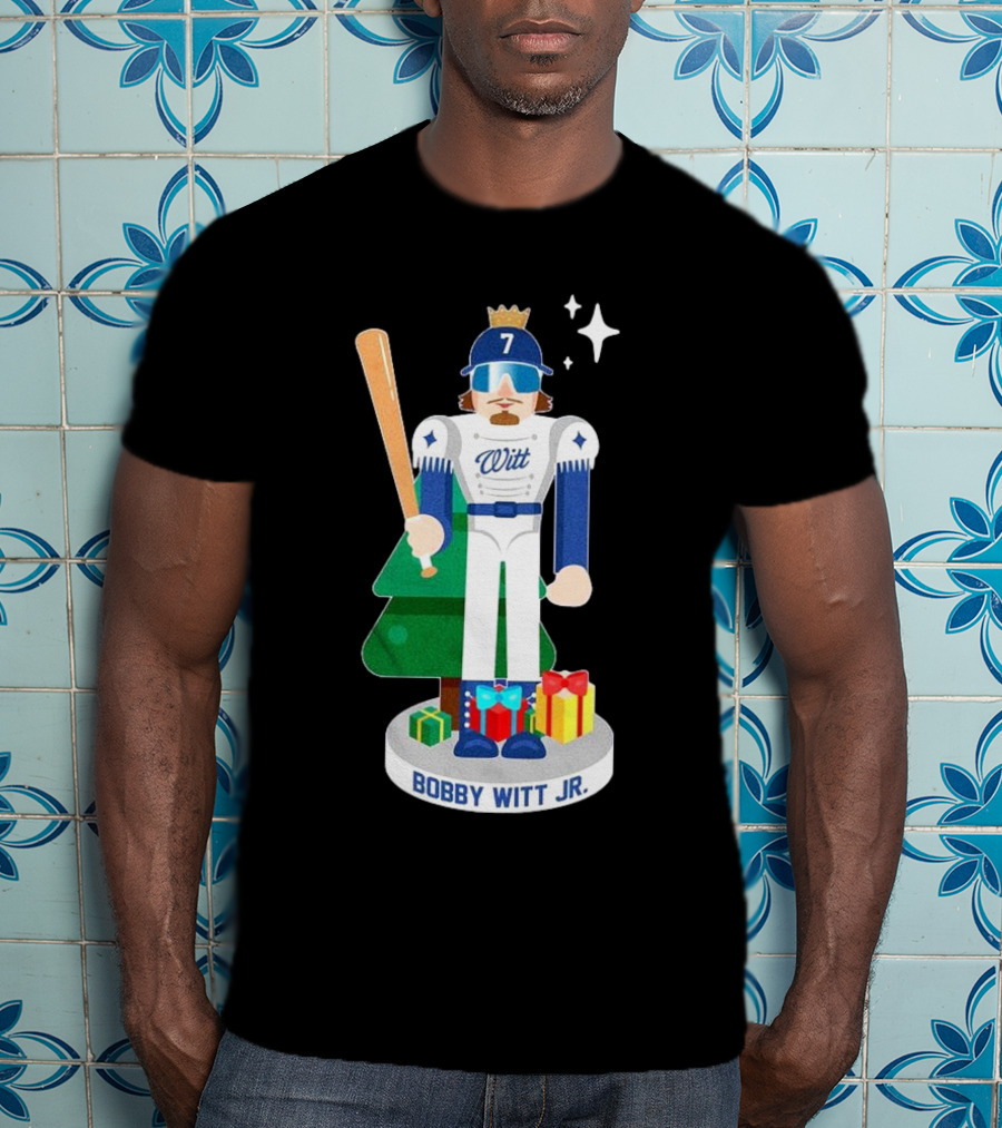 Bobby Witt Jr. MLBPA Nutcracker Baseball Bat Christmas Gifts T-Shirt