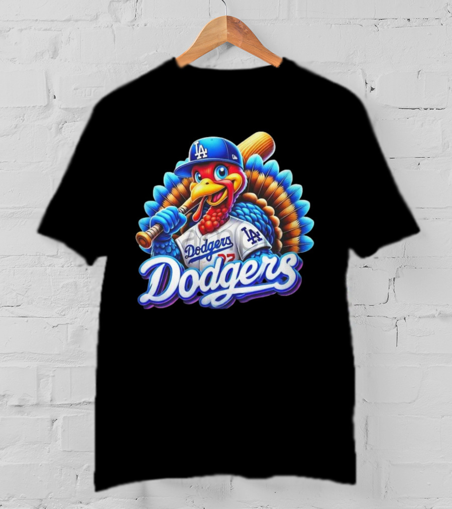 Dodgers Thanksgiving LA Baseball Turkey T-Shirt