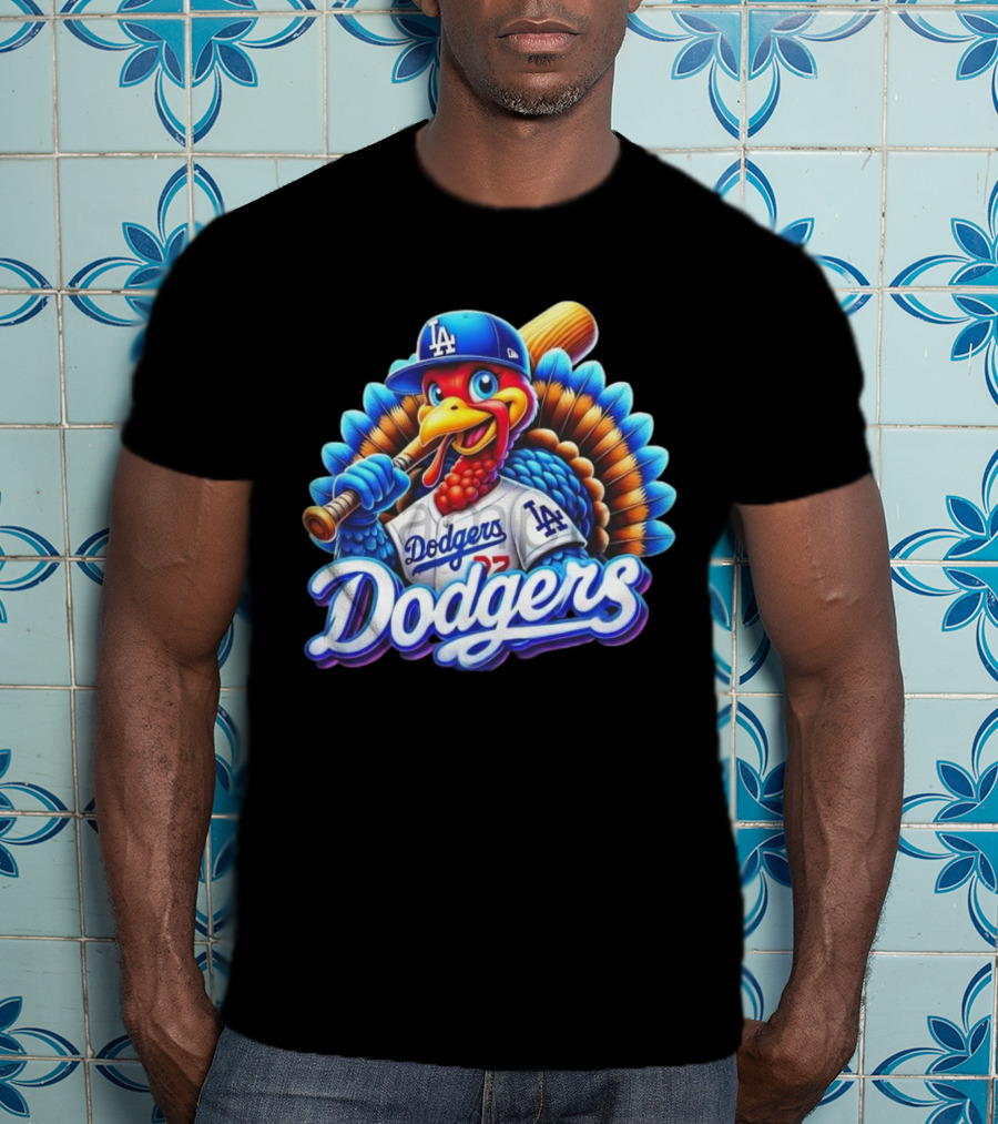 Dodgers Thanksgiving LA Baseball Turkey T-Shirt