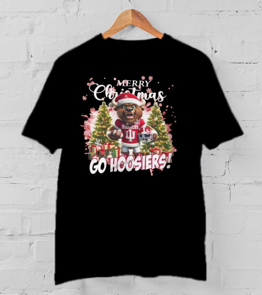 Merry Christmas Go Hoosiers Indiana Football T-Shirt