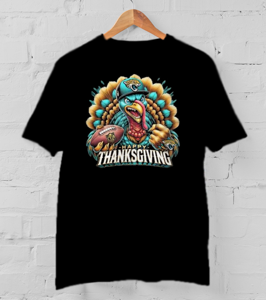 Happy Thanksgiving Jacksonville Jaguars Football Turkey NFL T-Shirt