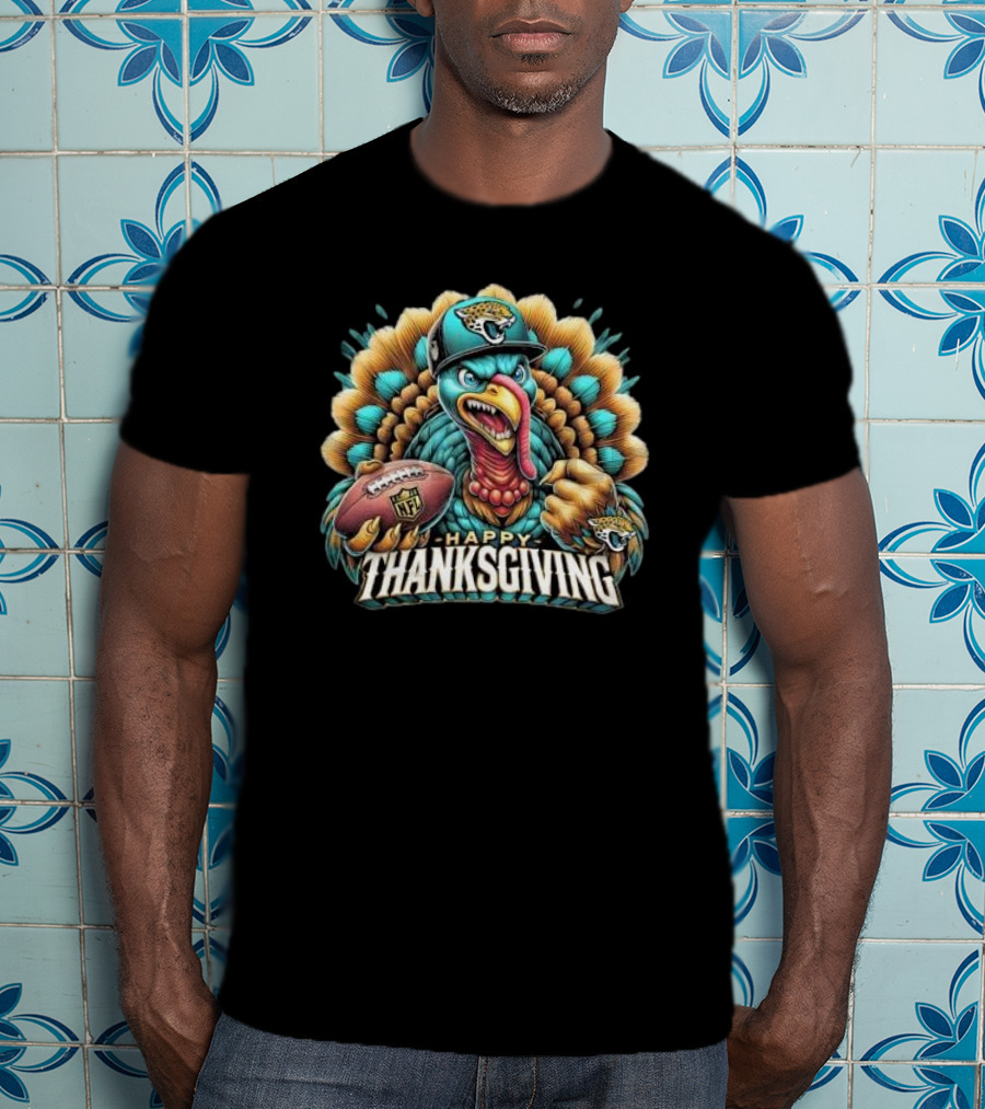 Happy Thanksgiving Jacksonville Jaguars Football Turkey NFL T-Shirt
