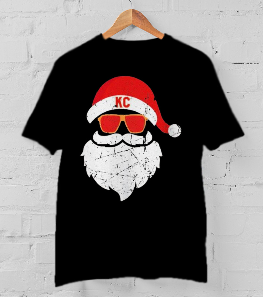 Kansas City Chiefs KC Santa Claus Christmas Holiday T-Shirt