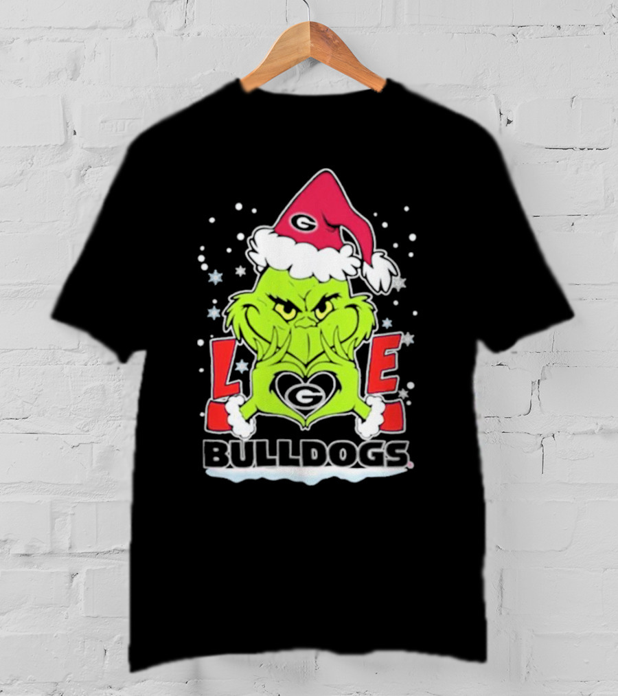 The Grinch Love Georgia Bulldogs Christmas Football T-Shirt