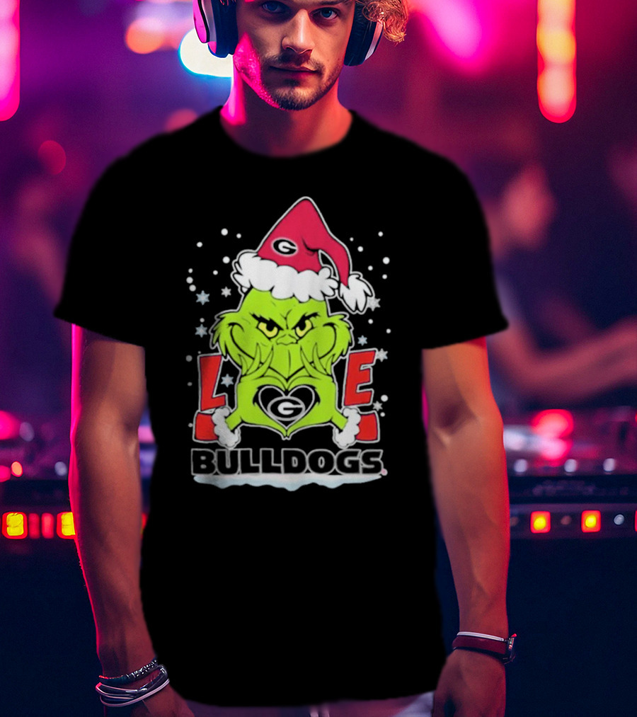 The Grinch Love Georgia Bulldogs Christmas Football T-Shirt