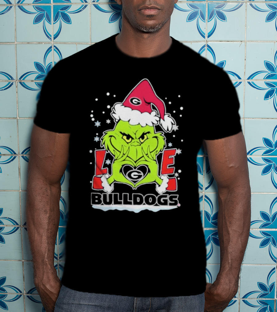 The Grinch Love Georgia Bulldogs Christmas Football T-Shirt