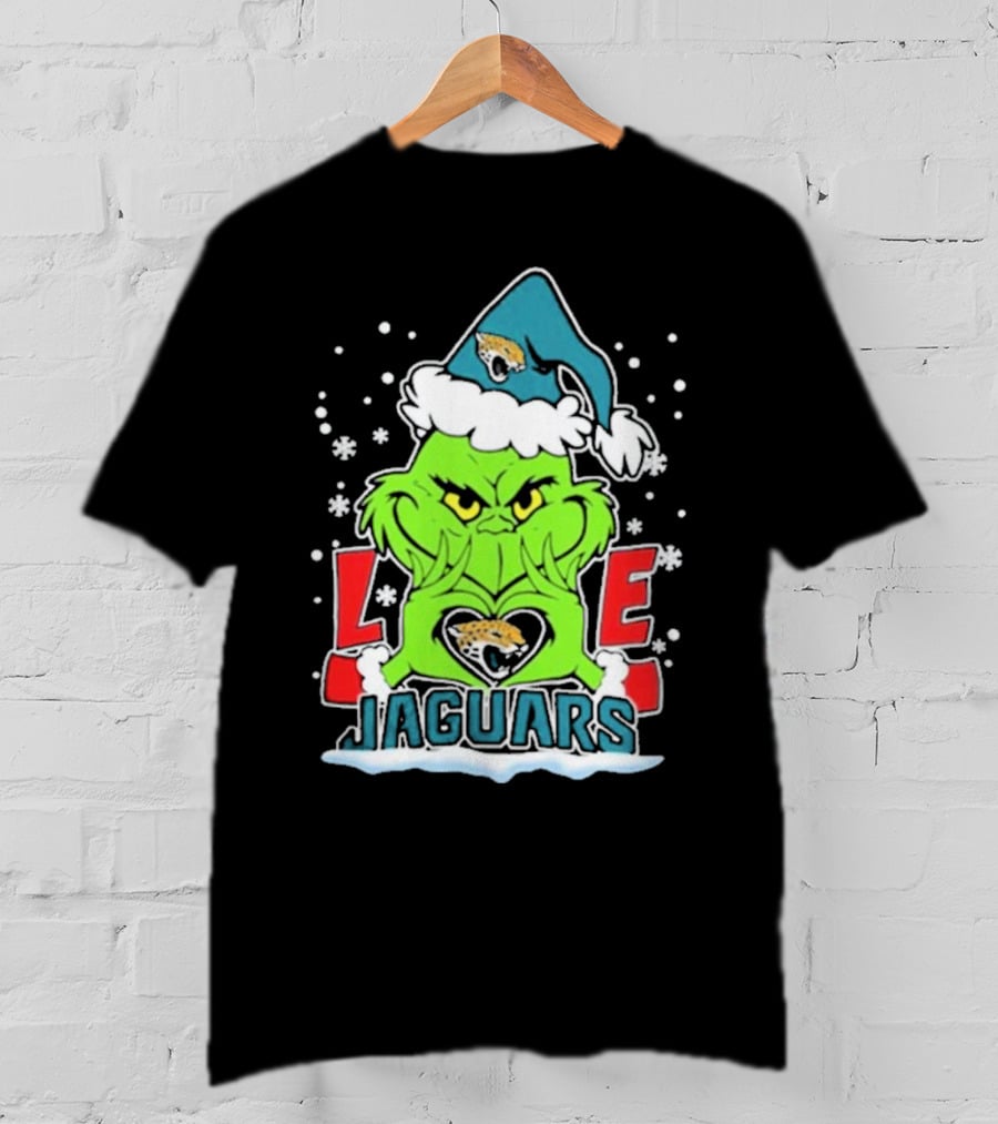 The Grinch Love Jacksonville Jaguars Football Christmas T-Shirt