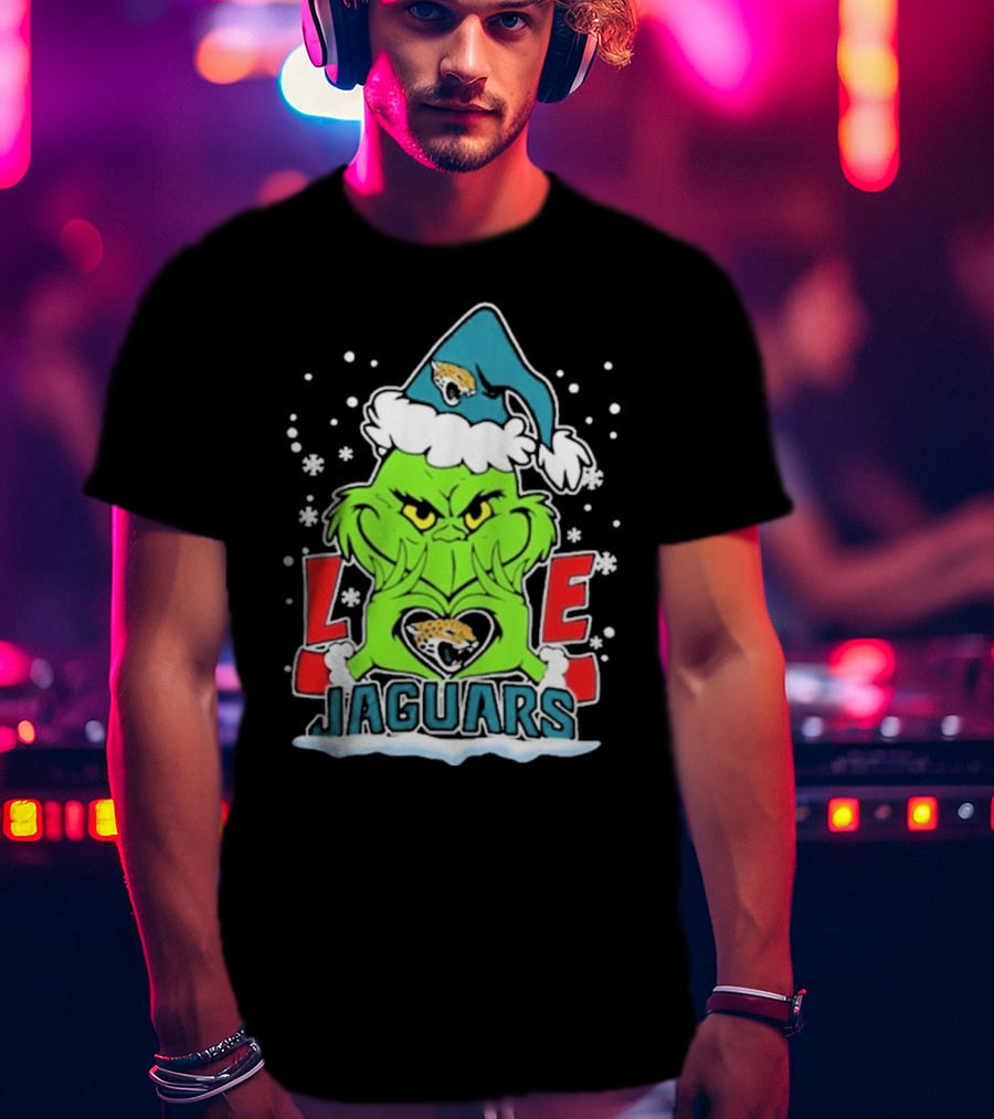 The Grinch Love Jacksonville Jaguars Football Christmas T-Shirt