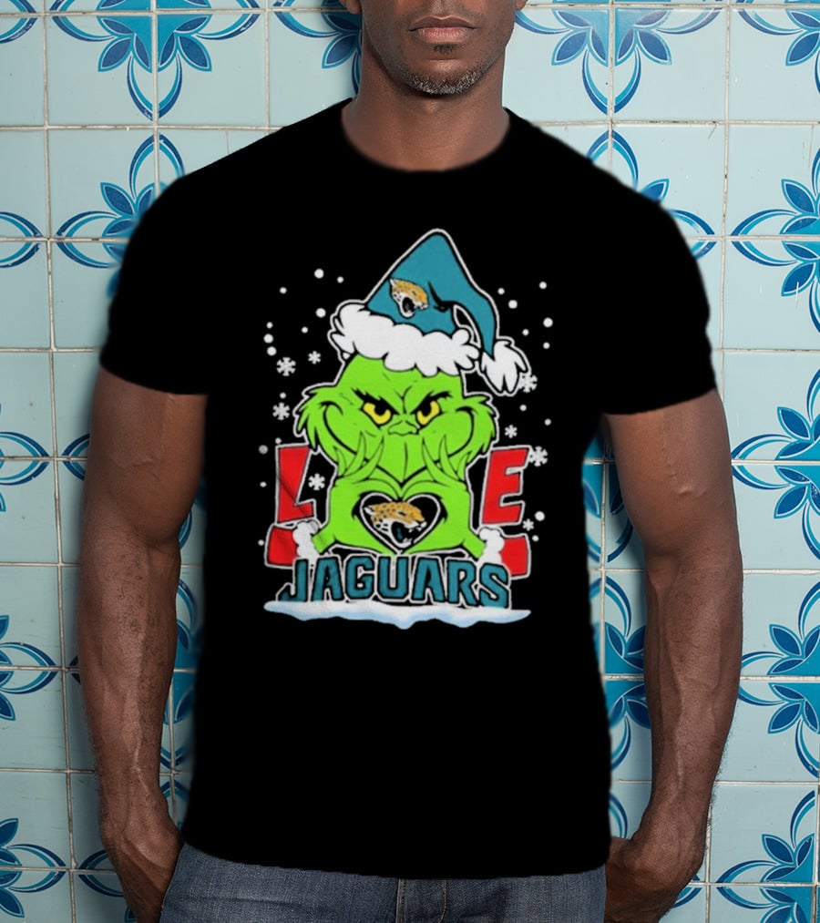 The Grinch Love Jacksonville Jaguars Football Christmas T-Shirt
