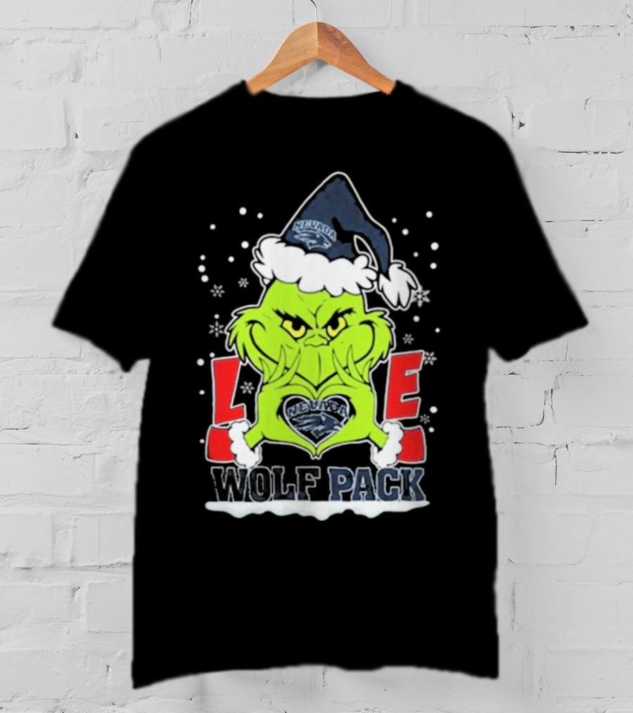 The Grinch Love Nevada Wolf Pack Football Christmas T-Shirt