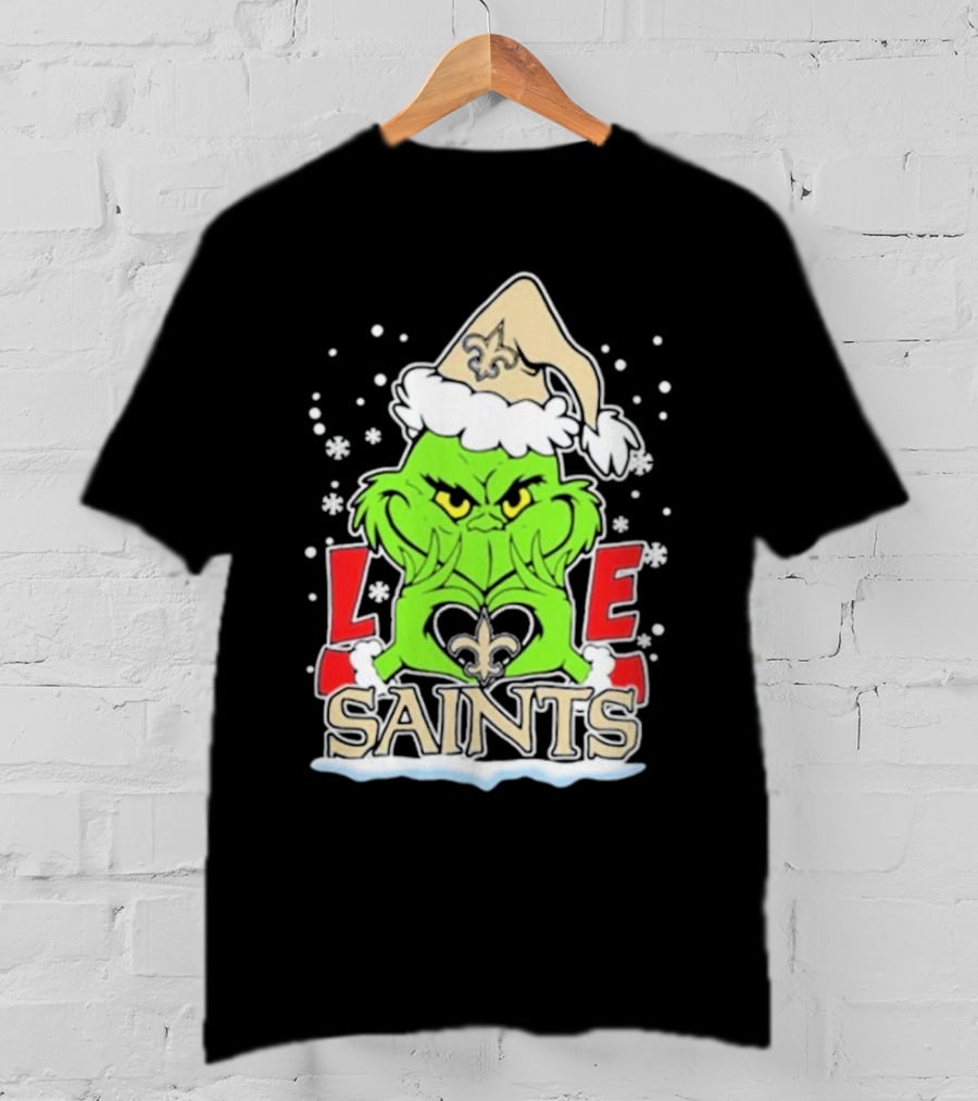 The Grinch Love New Orleans Saints Football Christmas T-Shirt