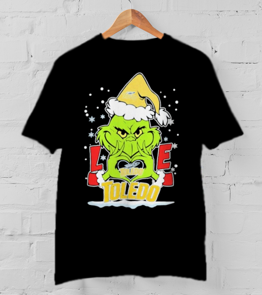 Grinch Love Toledo Rockets Football Christmas T-Shirt