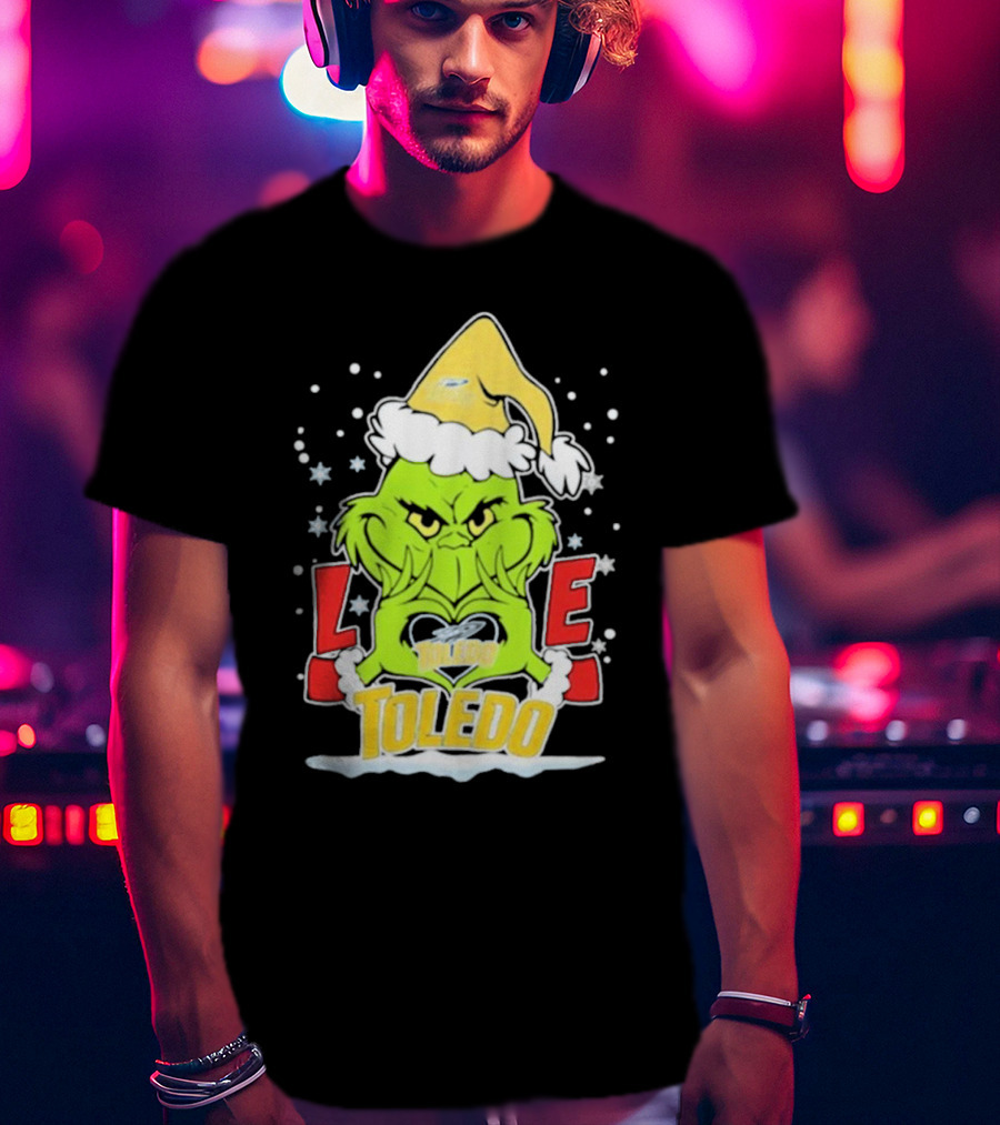 Grinch Love Toledo Rockets Football Christmas T-Shirt