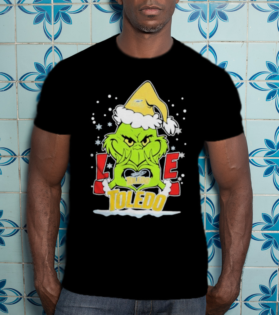 Grinch Love Toledo Rockets Football Christmas T-Shirt