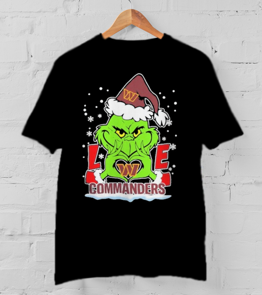 Grinch Christmas Love Washington Commanders Football T-Shirt