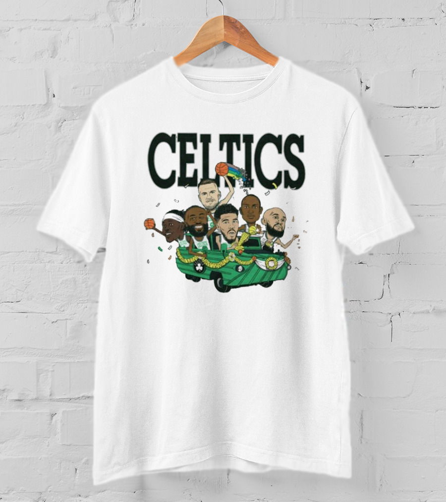 Celtics Basketball Team Cartoon Parade T-Shirt