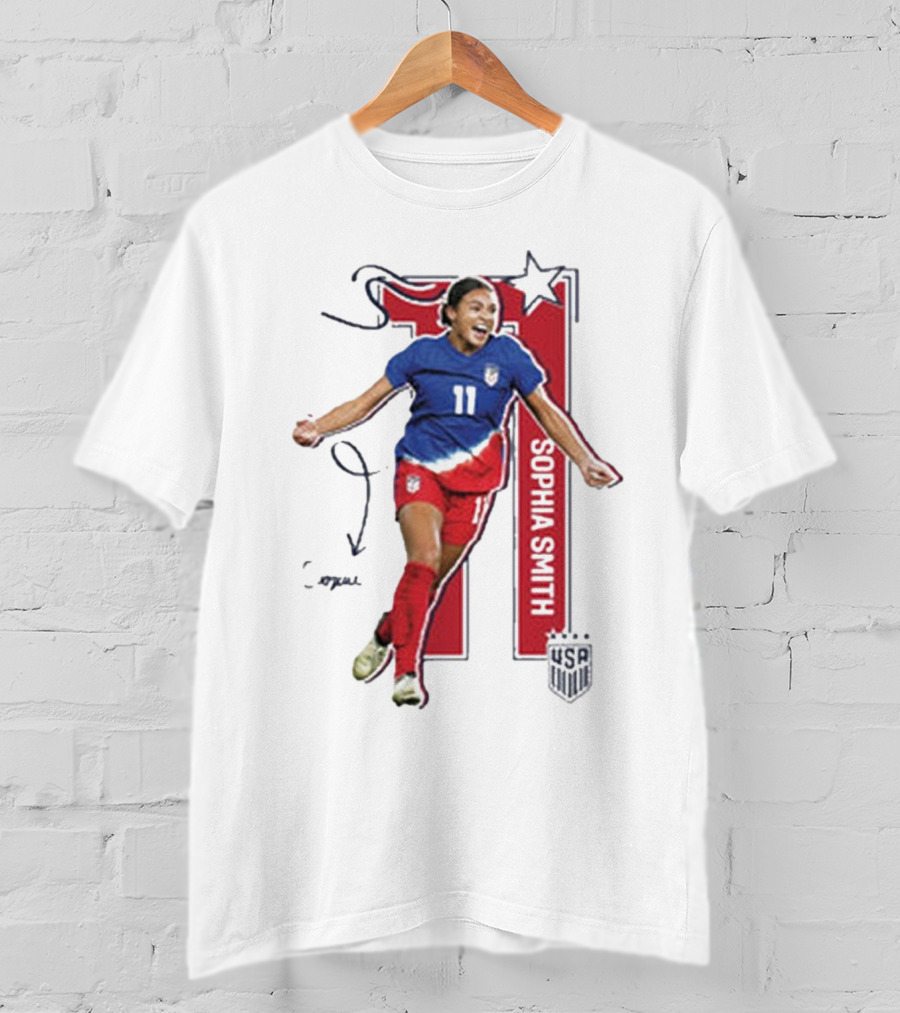 USWNT Sophia Smith 11 USA Signature T-Shirt