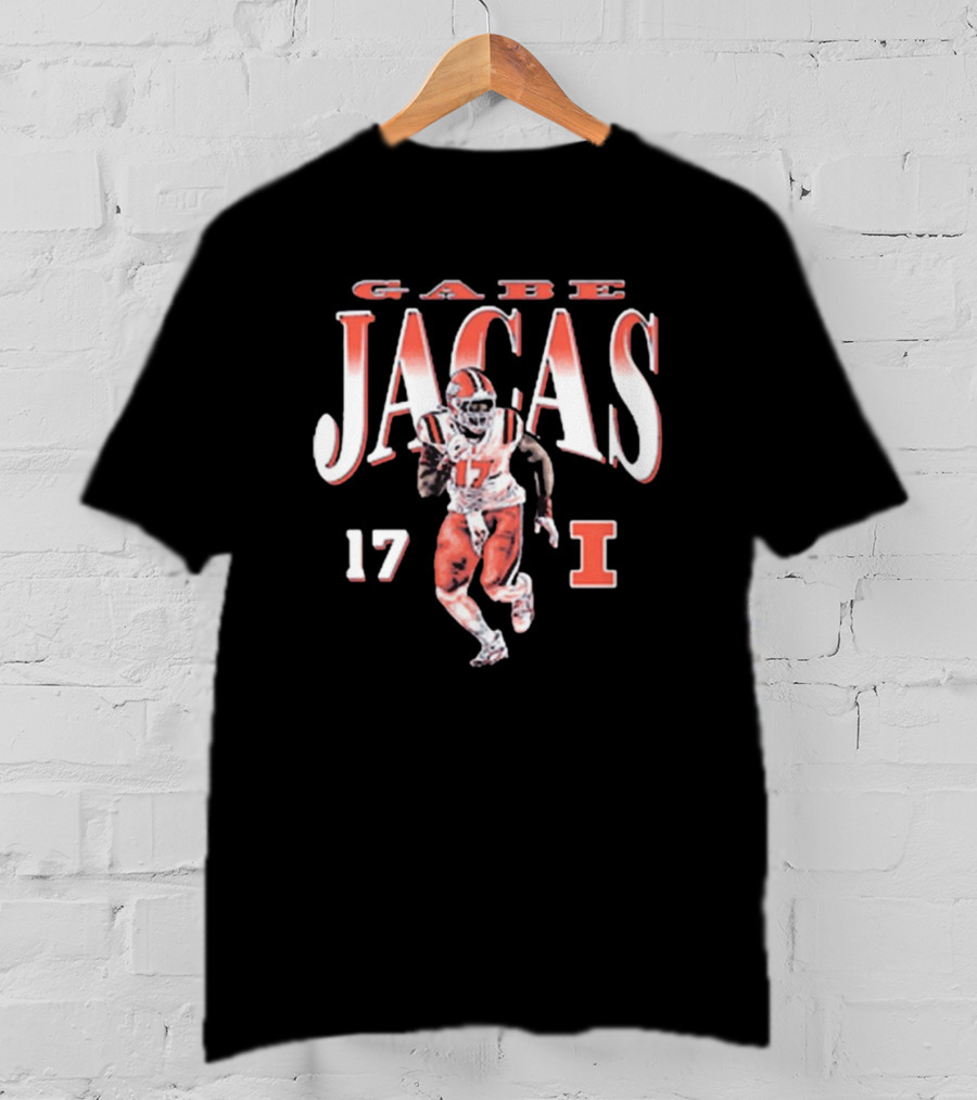 Gabe Jacas 17 Illinois Fighting Illini Football Player I T-Shirt