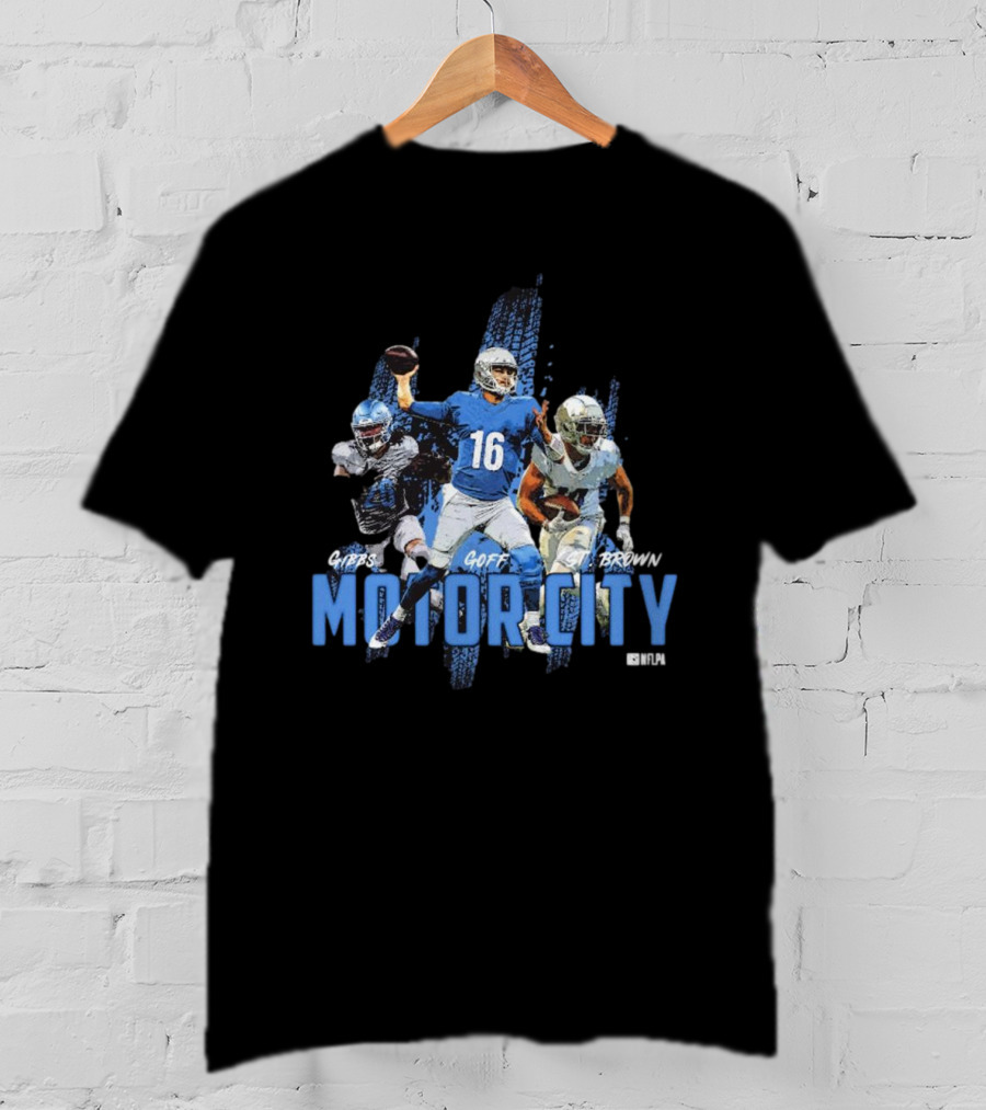 Motor City Gibbs Goff St Brown Detroit Lions Football NFL Players T-Shirt
