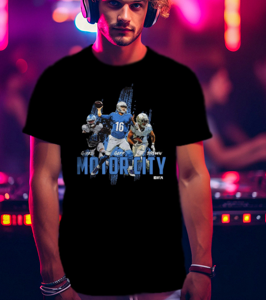 Motor City Gibbs Goff St Brown Detroit Lions Football NFL Players T-Shirt