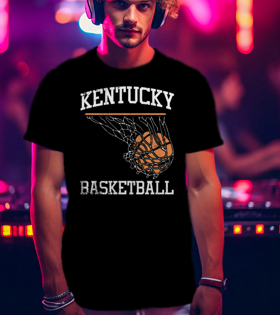 Kentucky Basketball Hoop Swoosh Net T-Shirt