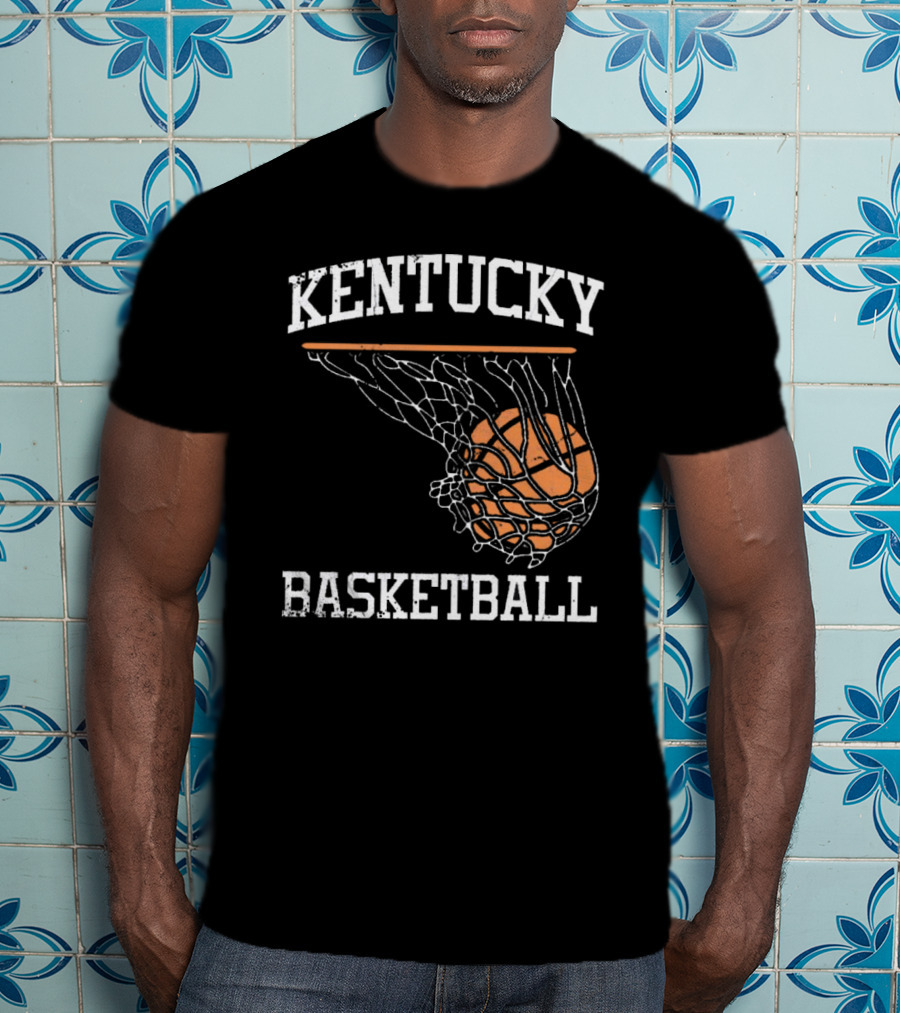 Kentucky Basketball Hoop Swoosh Net T-Shirt