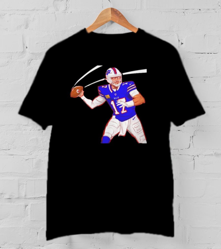 Josh Allen Buffalo Bills Victory Monday Cartoon Football Player T-Shirt