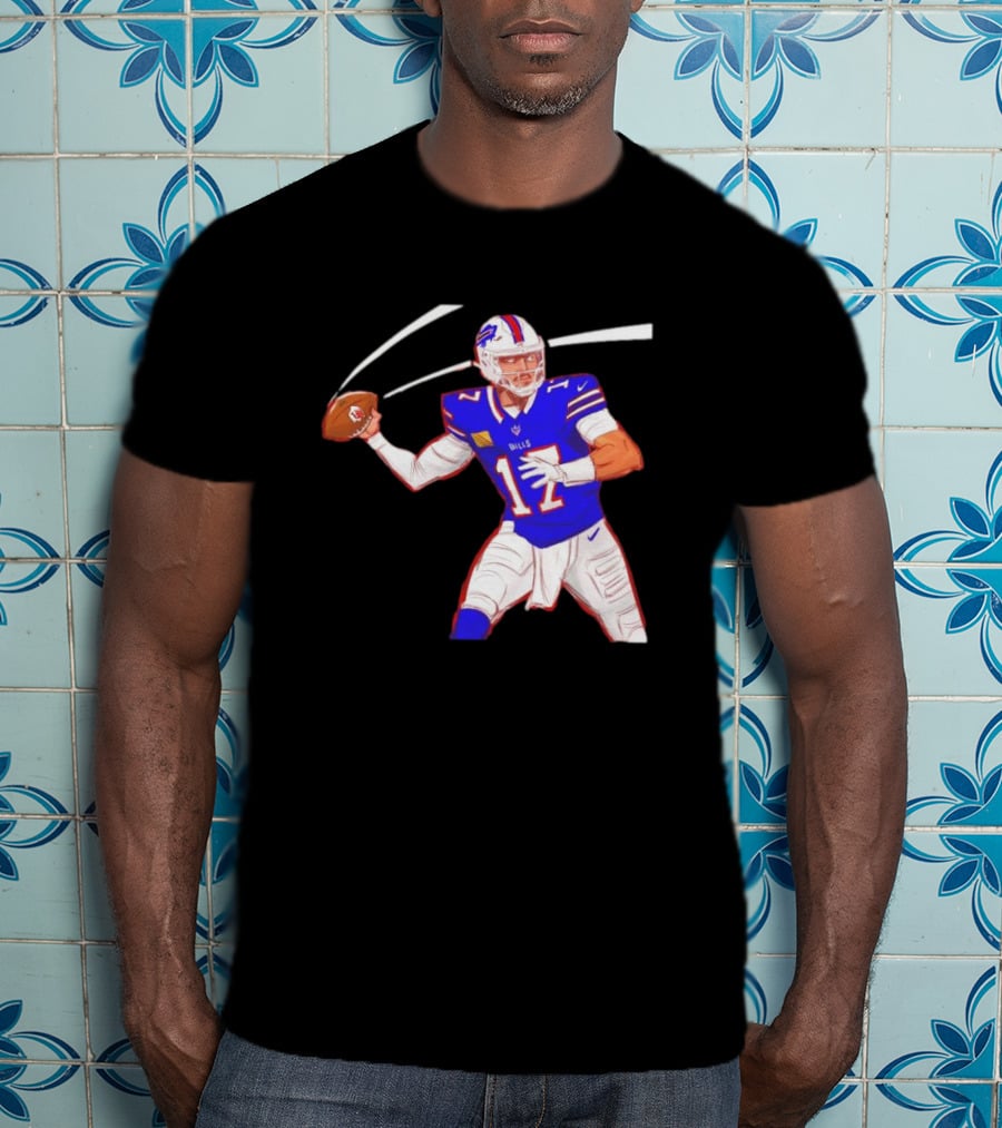 Josh Allen Buffalo Bills Victory Monday Cartoon Football Player T-Shirt