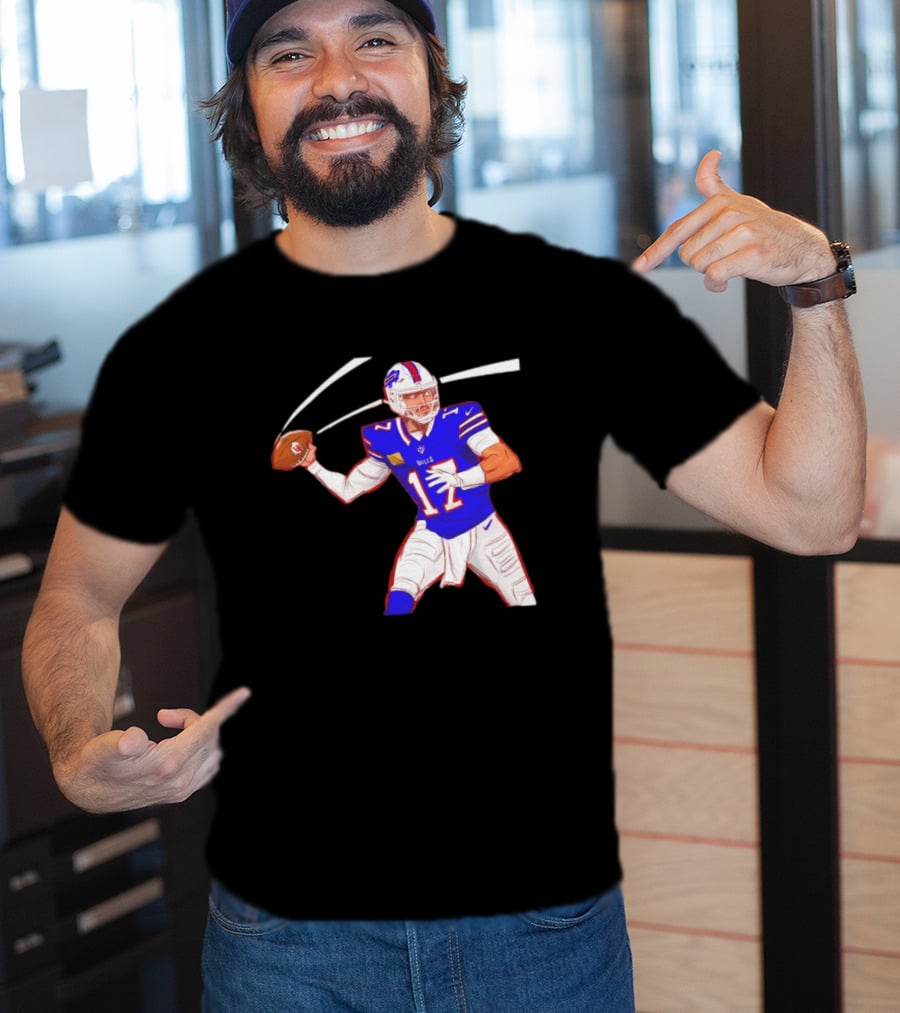Josh Allen Buffalo Bills Victory Monday Cartoon Football Player T-Shirt