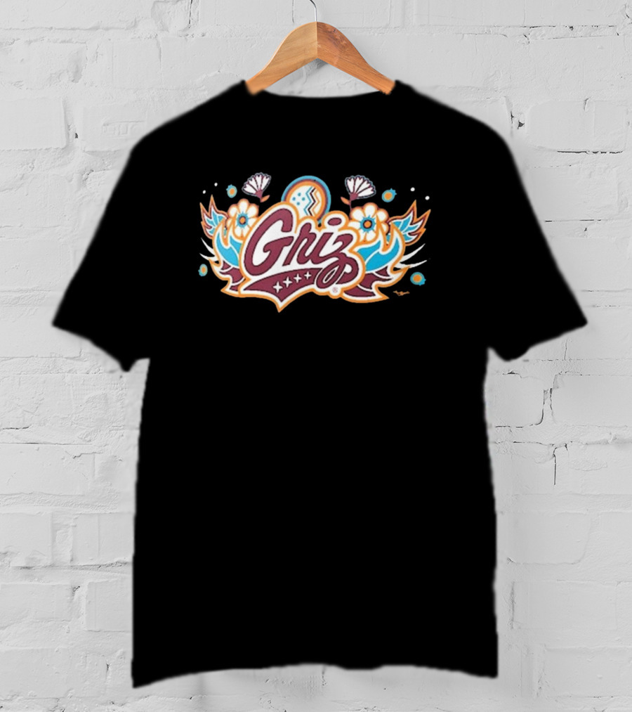 Montana Grizzlies Griz Floral Emblem Football Core Cotton NCAA T-Shirt