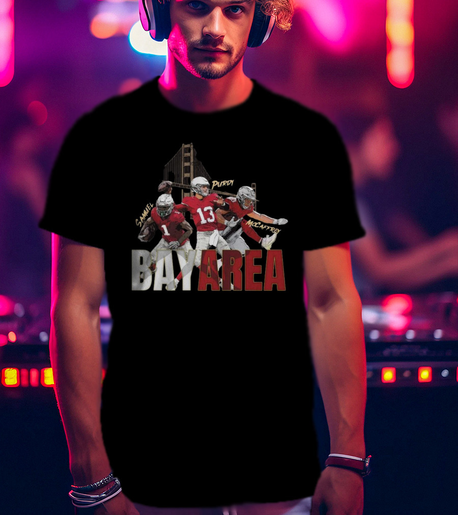 Sammel Purdy McCaffrey San Francisco 49ers Bay Area NFL Trio Football T-Shirt
