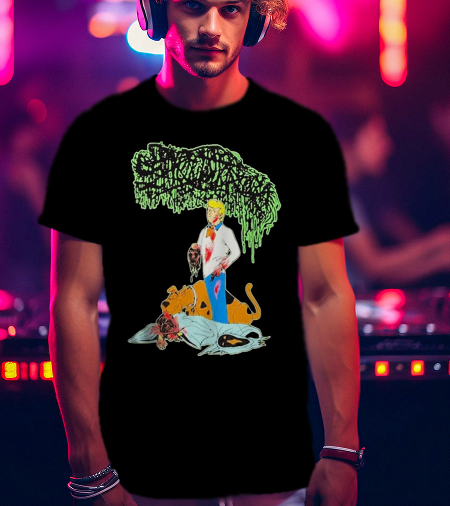 Sanguisugabogg Groovy Horror Parody Fred And Shaggy Scooby-Doo Scene T-Shirt