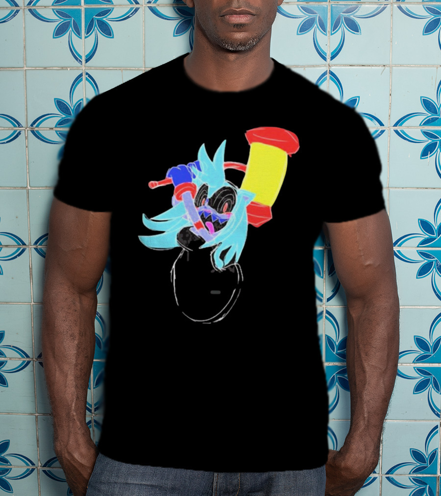 Spud Gun Hammer Time Neon Cartoon Character T-Shirt