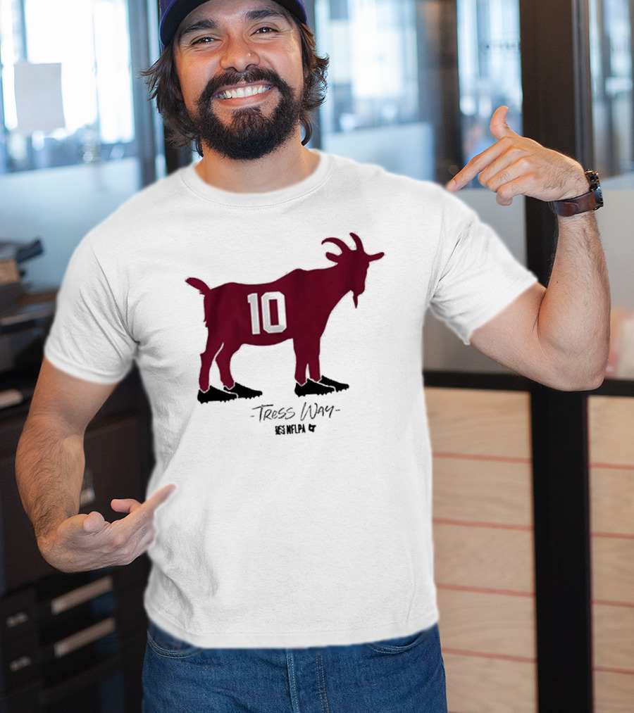 Tress Way 10 Punt Goat Washington Commanders NFLPA T-Shirt