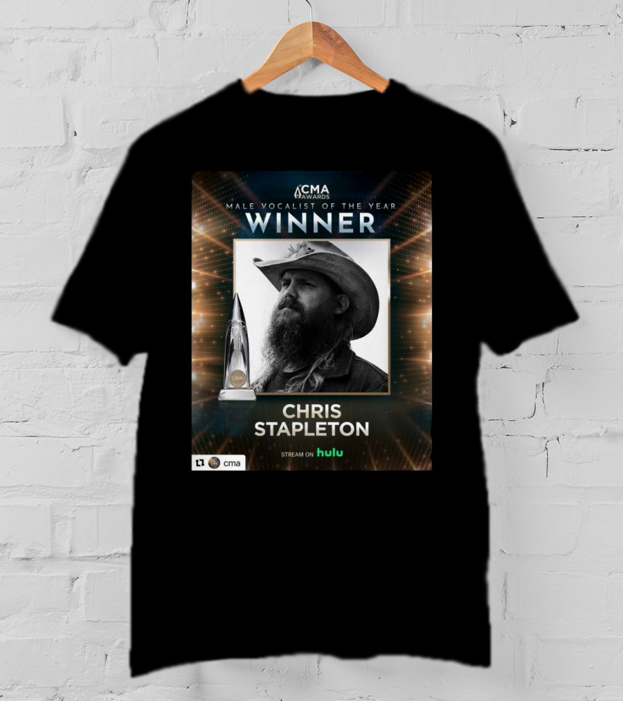 CMA Awards Male Vocalist Of The Year Winner Chris Stapleton Stream On Hulu T-Shirt