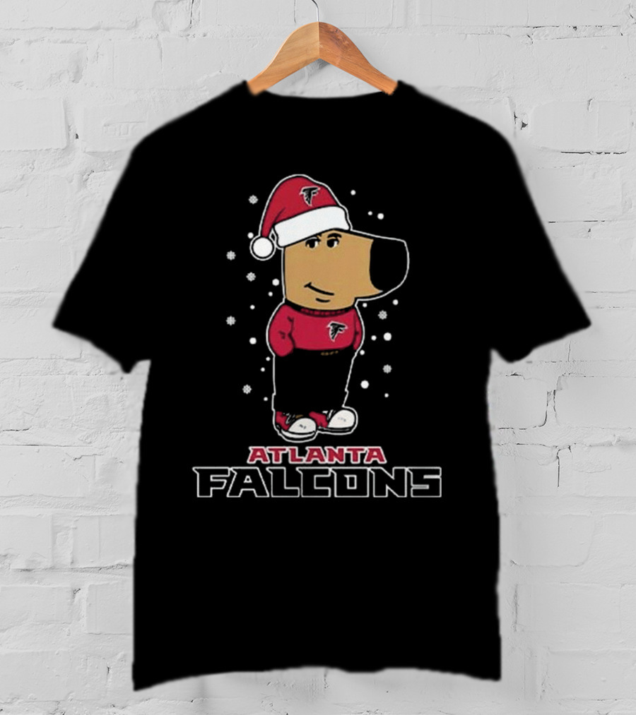 Atlanta Falcons Christmas Chill Guy In Santa Hat T-Shirt