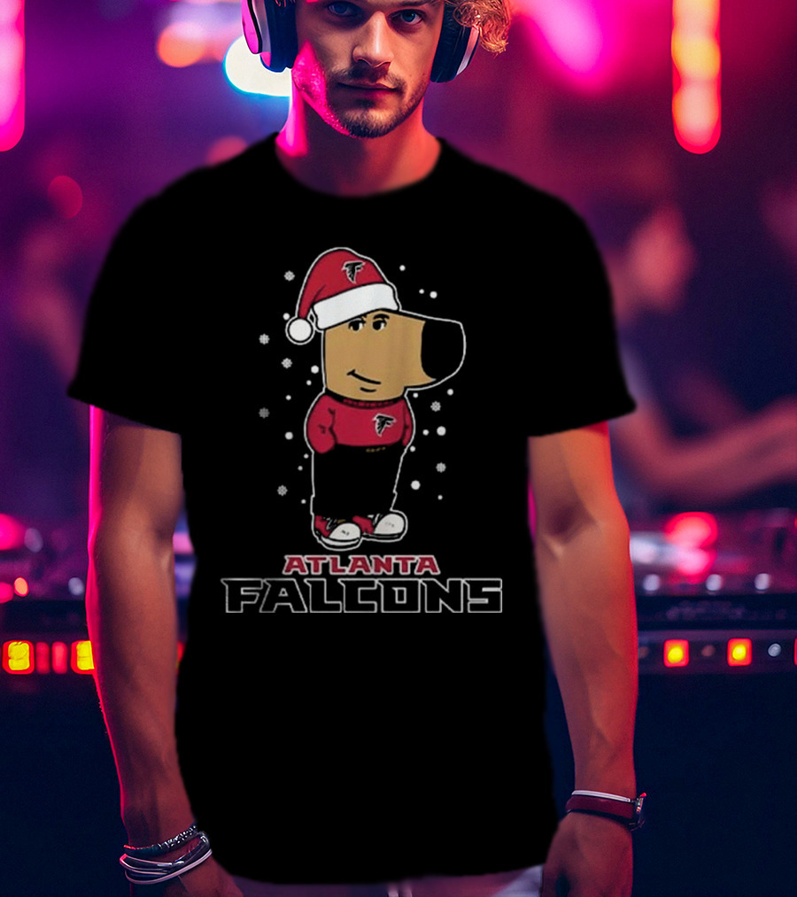 Atlanta Falcons Christmas Chill Guy In Santa Hat T-Shirt