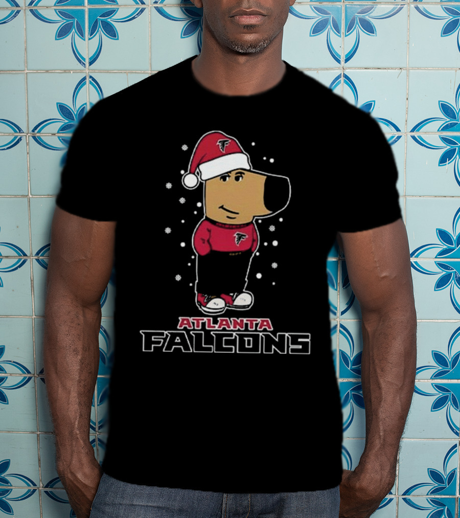 Atlanta Falcons Christmas Chill Guy In Santa Hat T-Shirt