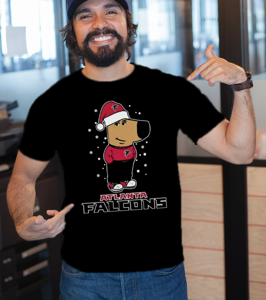Atlanta Falcons Christmas Chill Guy In Santa Hat T-Shirt