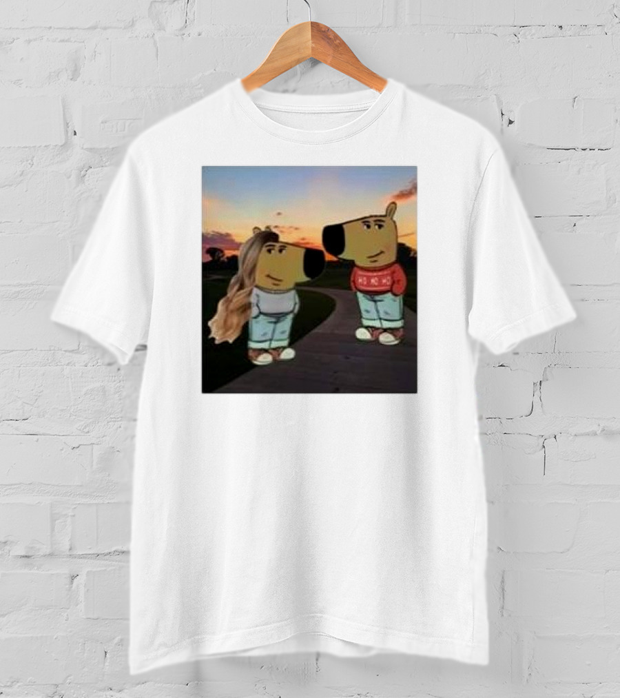 Chill Guy Ho Ho Ho And Chill Girl At Sunset Funny T-Shirt