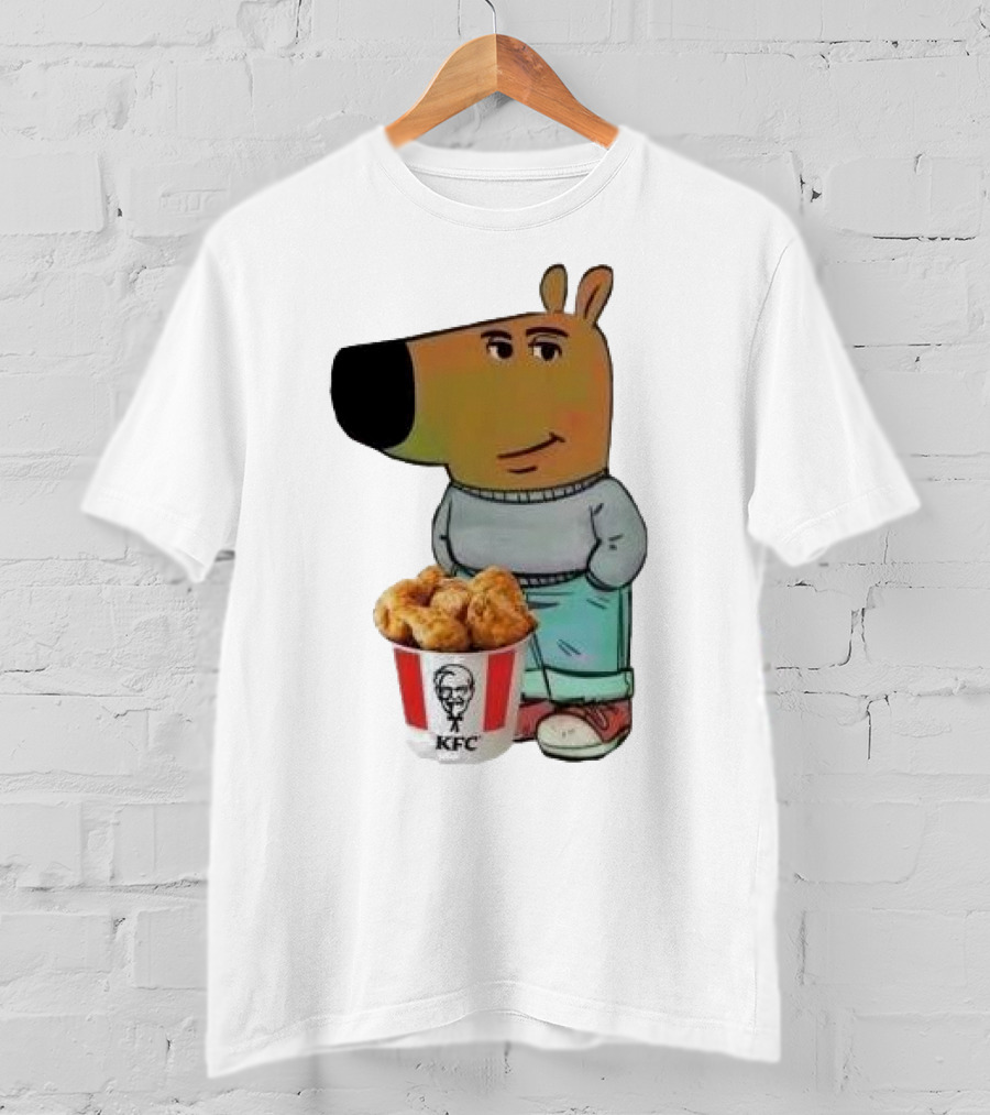 Chill Guy Dog Smiling With KFC Bucket T-Shirt