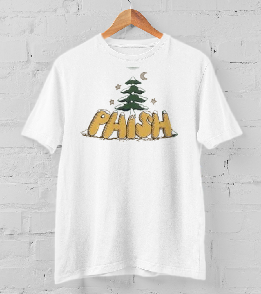 Phish Lodgewood Christmas Tree Snow Stars Moon T-Shirt