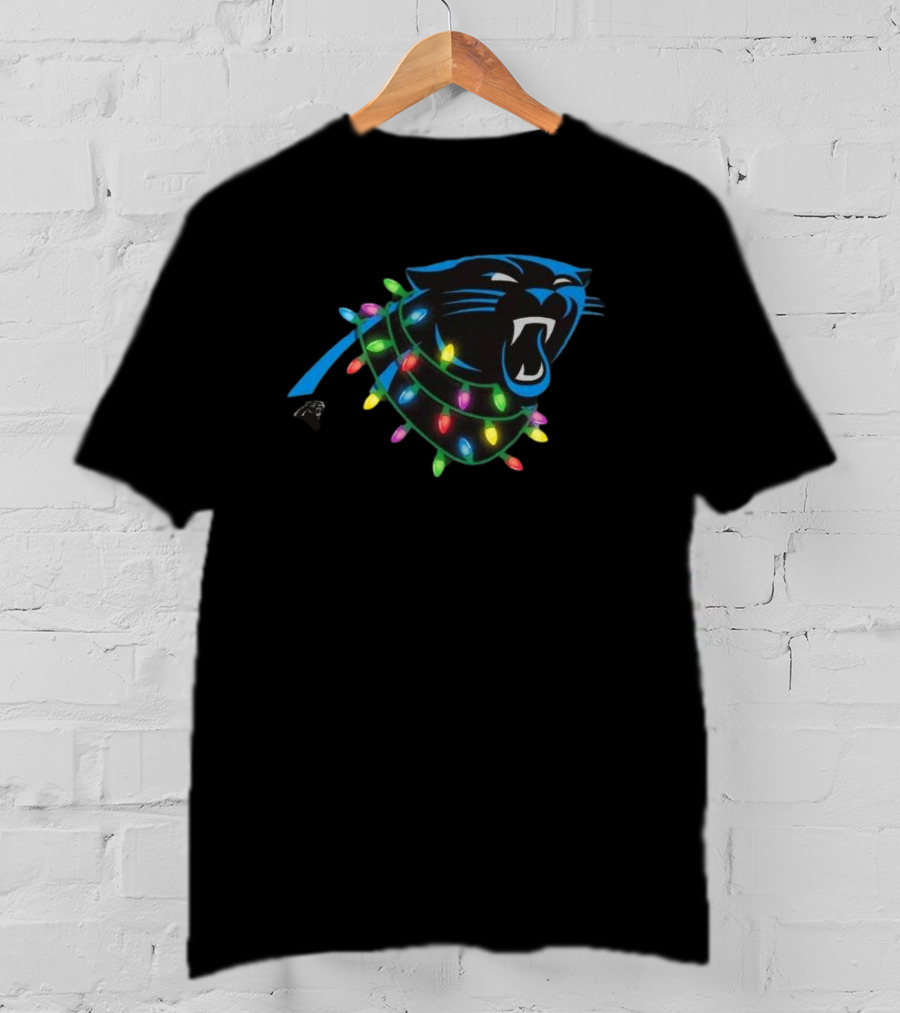 Carolina Panthers Holiday Lights Primary T-Shirt
